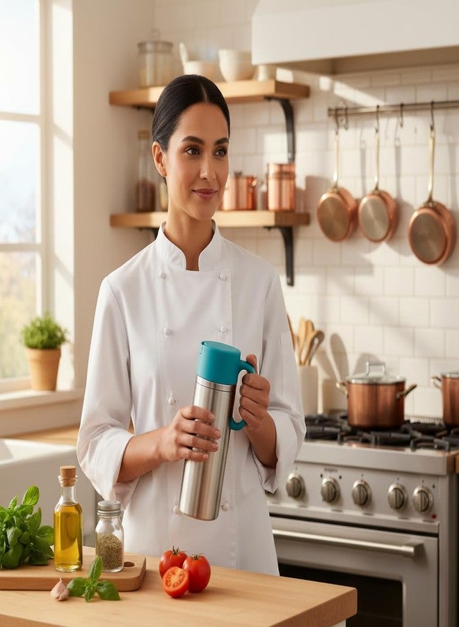 SUPERMOM Oil Pourer 1000ml - Stainless Steel with Anti-Drip Spout & Easy Grip Handle Dispenser for Cooking Oil, Vinegar, Ghee & Liquid Seasoning, Leakproof Kitchen Storage Bottle (Set of 1) - Image 5
